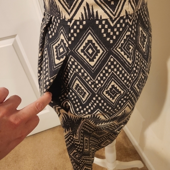 J. Crew Tribal Print Gray and Cream Colored Patterned Dress, size 0 - Picture 10 of 16